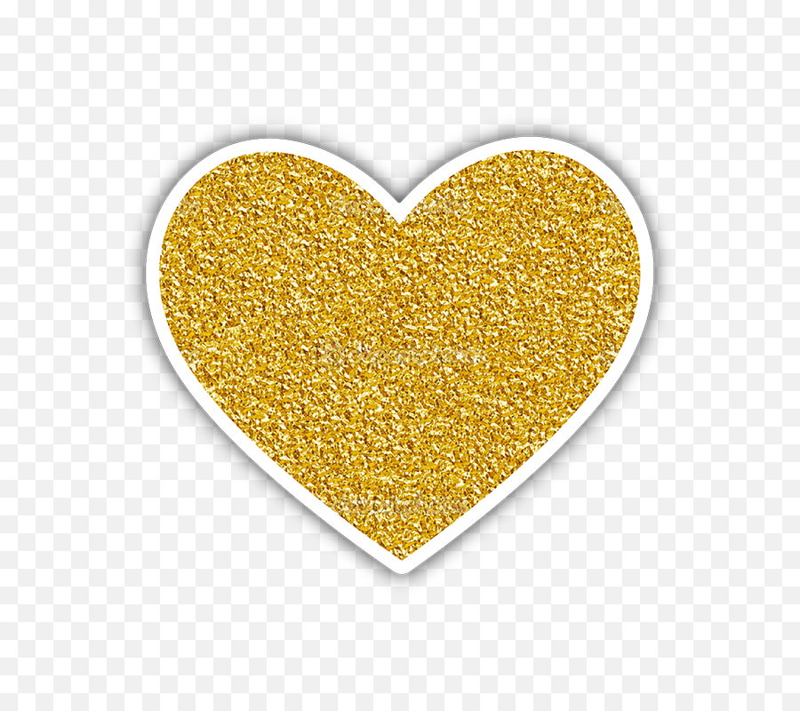 Gold Heart Sticker - Gold Glitter Sticker Png,Heart Sticker Png