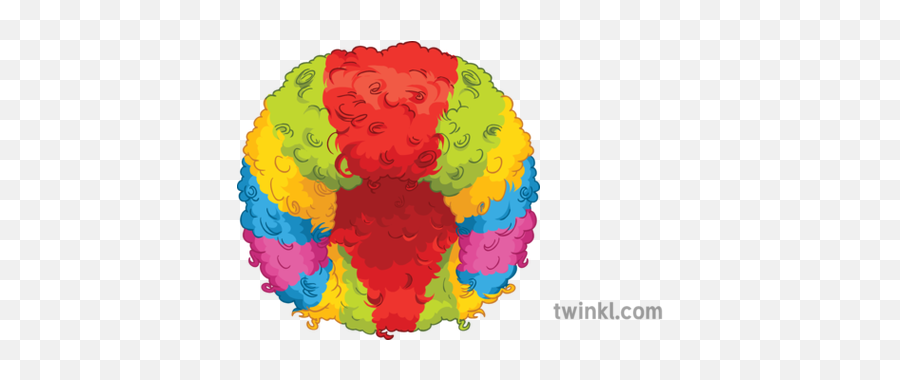 Clown Wig Fasching Carnival German Secondary Illustration - Circle Png,Clown Wig Png