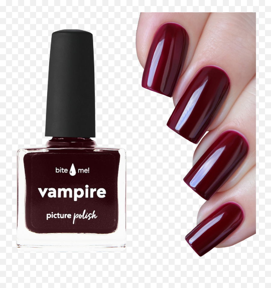 Nail Polish Vampire Dark Red Nails Picture - Nail Polish Blue Colour Png,Vampire Transparent