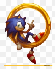 Sonic The Hedgehog With Rings Png