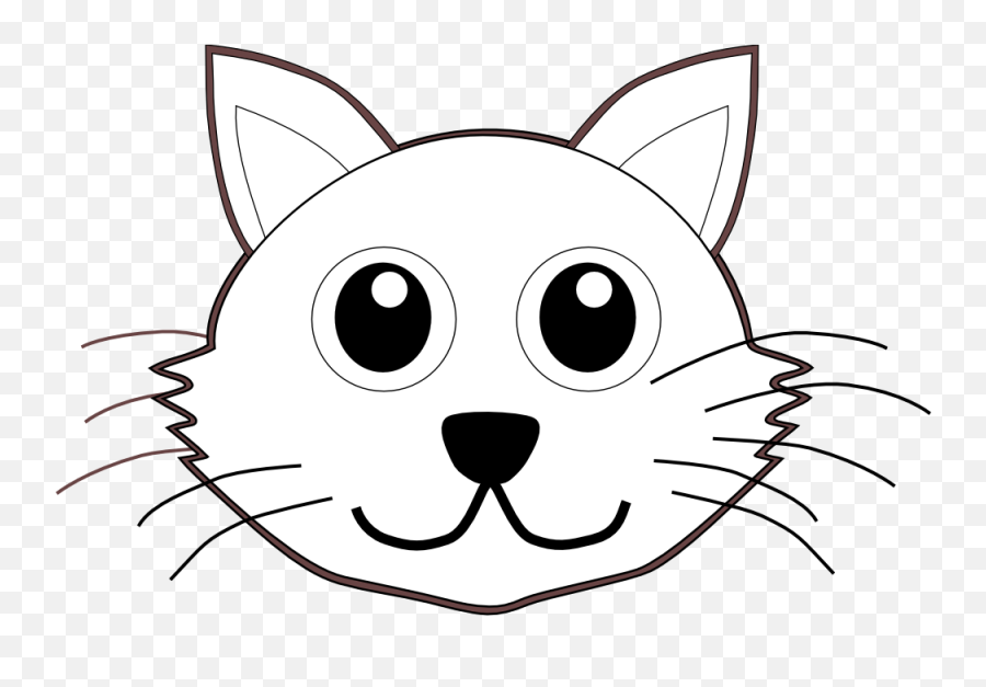 Draw A Cartoon Cat - Cat Face Clipart Black And White Png Cat Head For Coloring,Cat Face Png