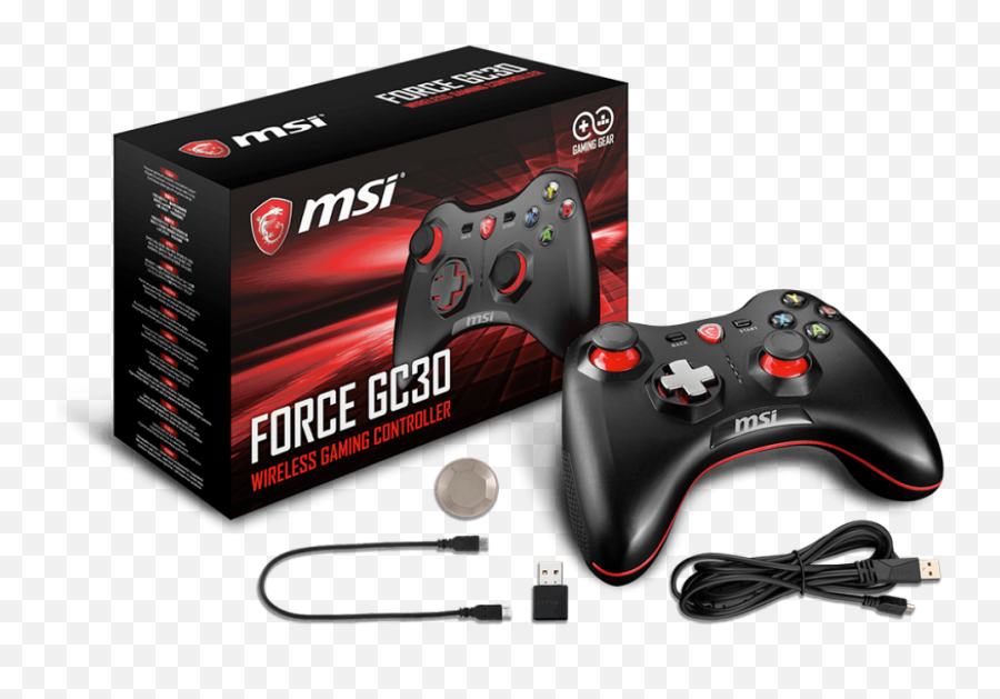 Msi Force Gc30 And Gc20 New Wireless Wired Game Controllers - Msi Force Gc20 Png,Gaming Controller Png