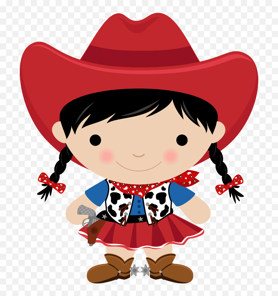 Cowboy E Cowgirl - Minus Festa Tema Fazendinha Festa Clipart Cowboy Cartoon Png,Girl Cartoon Png
