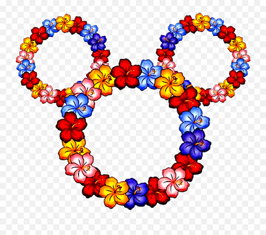 Mickey Mouse Silhouette Made Of Flowers - Monomer And Polymer Analogy Png,Mickey Mouse Silhouette Png