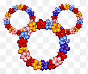 Mickey Mouse Silhouette Made Of Flowers - Monomer And Polymer Analogy png