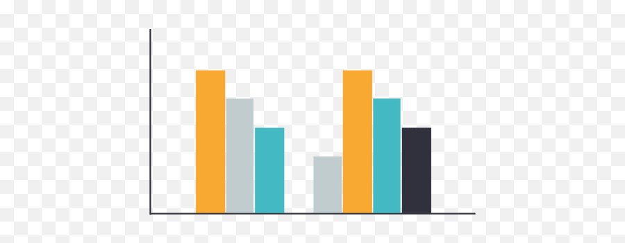 Flat Multicolor Decreasing Bar Chart - Bar Chart Transparent Background Png,Bar Graph Png