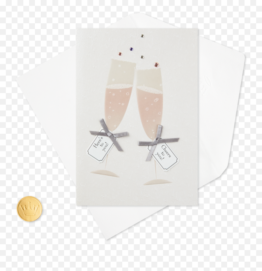 Download Champagne Toast For Two Anniversary Card - Paper Champagne Glass Png,Champagne Toast Png