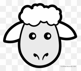 Cartoon Animal Free Black White Images Clipartblack - Draw Sheep Cute Head png