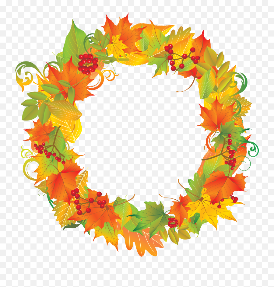 Fall Wreath Png - Transparent Autumn Wreath Clipart,Holiday Wreath Png