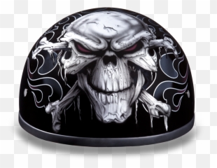 Renegade Classics - Motorcycle Skull Half Helmet png