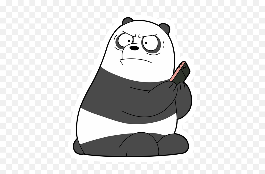 We Bare Bears Angry Panda With Phone Sticker - We Bare Bears Pandabear Png,Panda Bear Icon