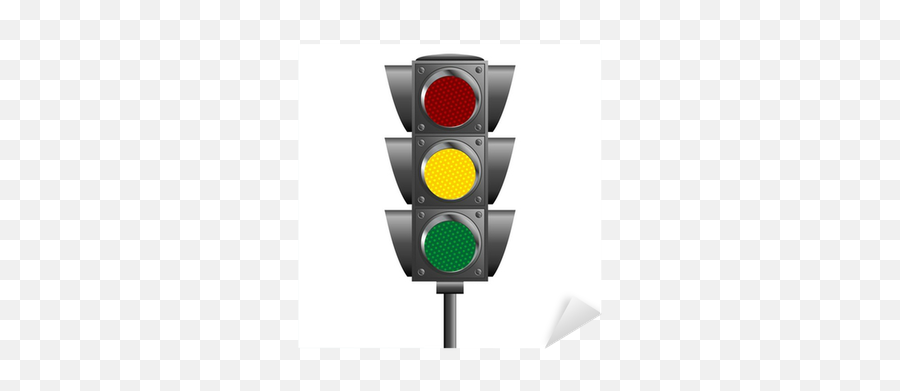 Sticker Traffic Lights Pole Isolated Over White Background - Traffic Light Png,Green Traffic Light Icon