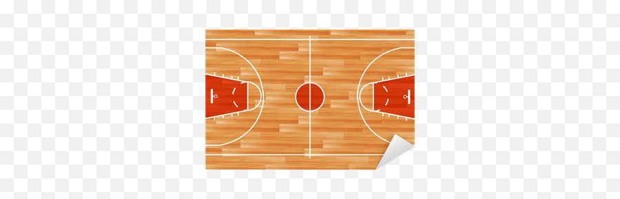 Sticker Wooden Parquet Floor Basketball Court Vector - Cancha De Basquetbol Madera Png,Basketball Court Icon