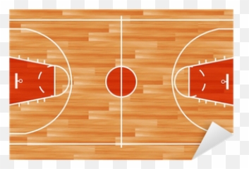 Sticker Wooden Parquet Floor Basketball Court Vector - Cancha De Basquetbol Madera png