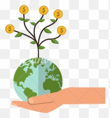 Shelter Hand With Earth Globe Money Tree Icon - Icons By Canva Viasat 3 Coverage Map Png,Globe Png Icon