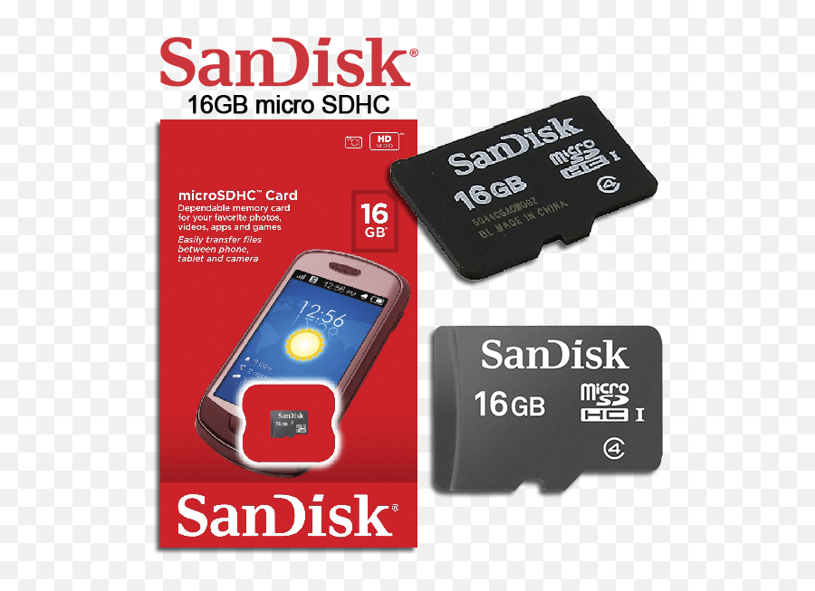 Sandisk 16gb Micro Sd Memory Card For Music And Data Storage - Sandisk Memory Card Png,Sd Card Png