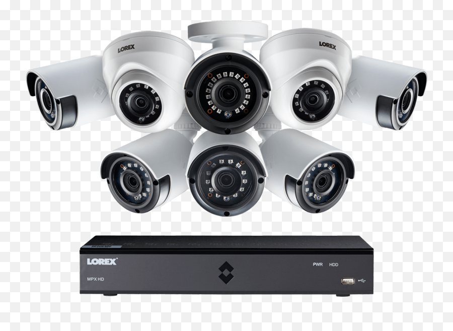 Hd Security Camera System With Six 1080p Bullet And Two Dome - Cctv Dome And Bullet Png,Security Camera Png