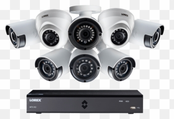 Hd Security Camera System With Six 1080p Bullet And Two Dome - Cctv Dome And Bullet Png,Security Camera Png