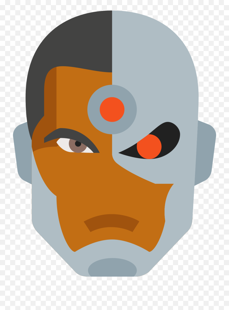 Cyborg Png Transparent Image - Cyborg Cartoon Dc Head,Cyborg Png