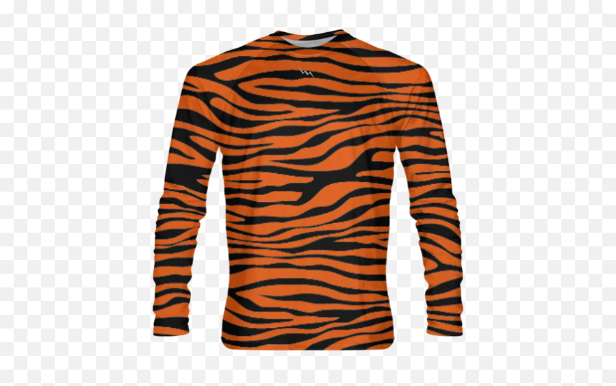 Tiger Striped Long Sleeve Shirts U0026 Custom Orange Black - Tiger Print Shirt Png,Tiger Stripes Png