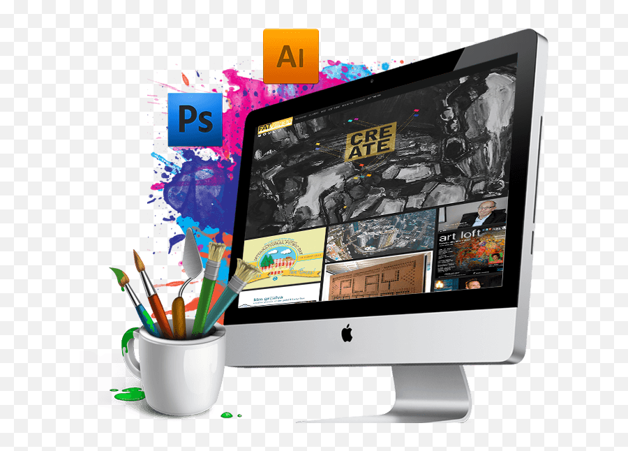 Creative Web Design Png - Graphic Designing Course In Delhi,Web Designing Png