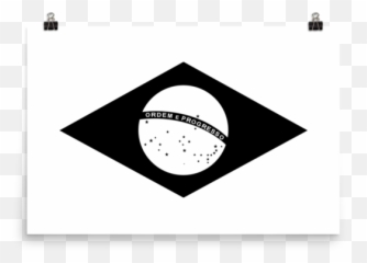Brazil Flag Wall Art - Clipart Black And White png