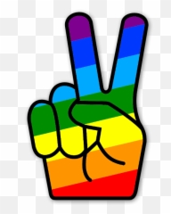 Rainbow Peace Fingers - Stickerapp Finger Rainbow Peace Sign Png,Peace Sign Transparent Background