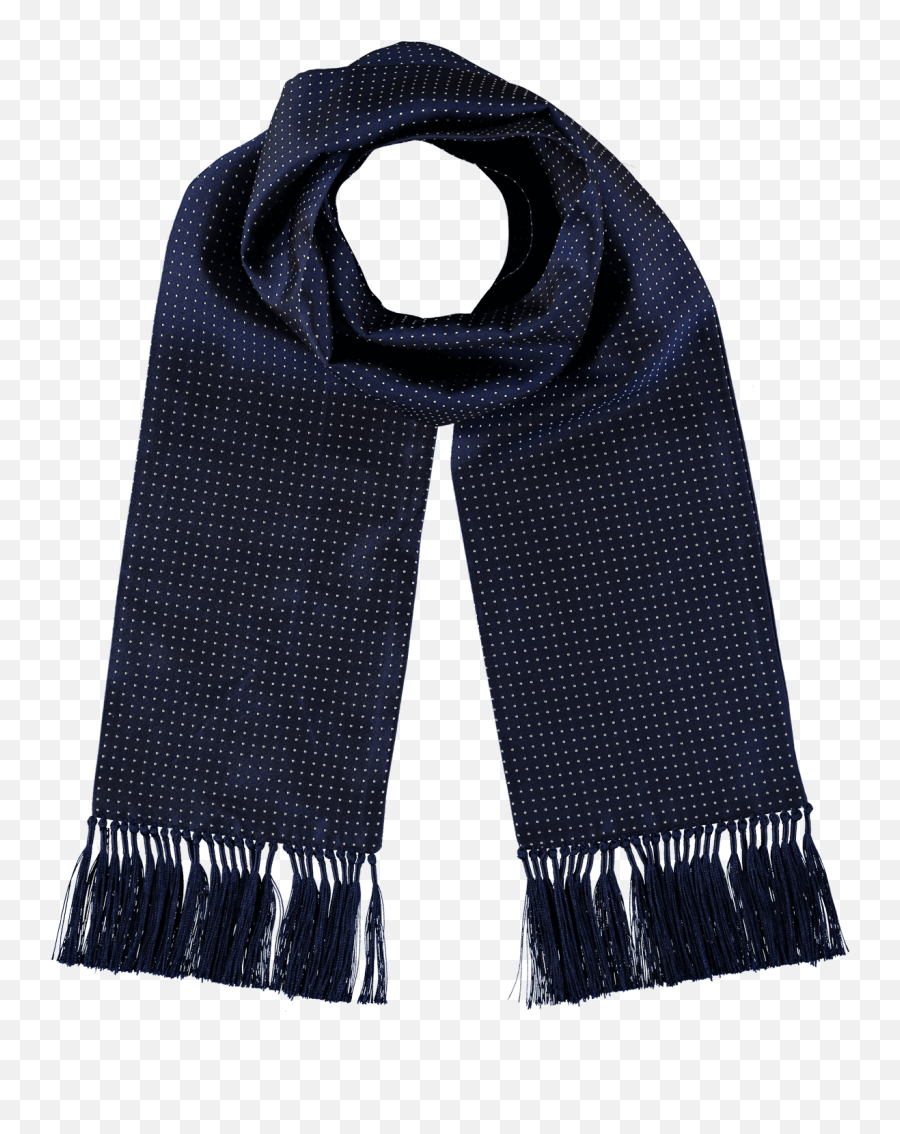 Silk Dress Scarf - Navy With White Spots Scarf Png,Scarf Png