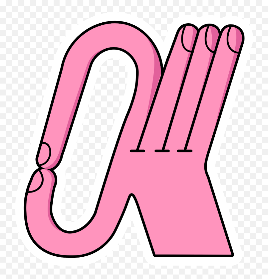 Pink Ok Hand - Sticker Mania Clip Art Png,Ok Hand Emoji Png