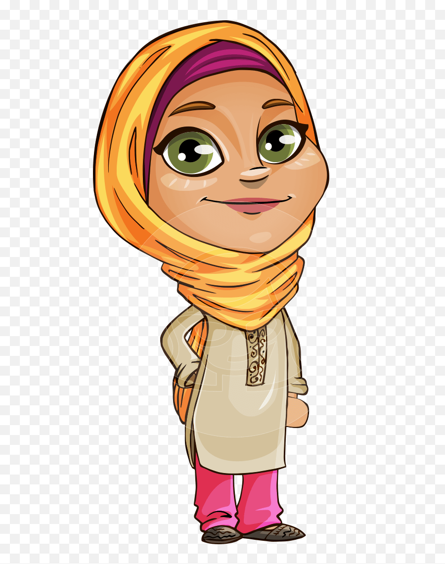 Muslim School Girl Cartoon Vector Character Aka Nasira Graphicmama - Muslim Girl Clipart Png,Girl Cartoon Png