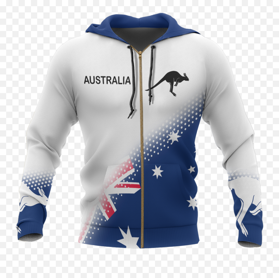 Australia Flag Zip Hoodie Dots Version Nnk 1811 - Zipper Png,Australia Flag Png