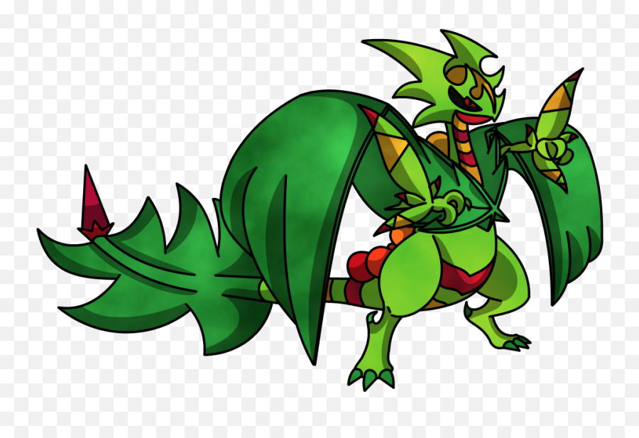 Download Supreme Sceptile - Flygon And Sceptile Fusion Transparent Background Png,Sceptile Png