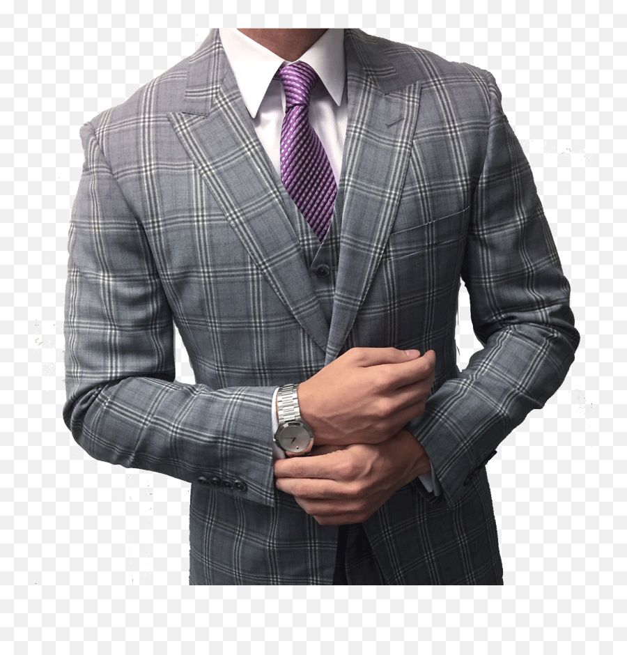 Gray And Purple Window Pane Three Piece - Formal Wear Png,Window Pane Png