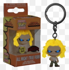 Funko Pocket Pop Keychain - All Might Weakened Glow the Dark Mei Hatsume png