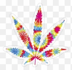 Tie Dye Pot Leaf Hippie Sticker - Weed png