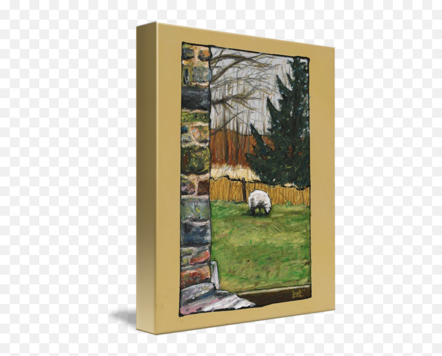 Sheep And Stone Wall - Painting Png,Broken Wall Png