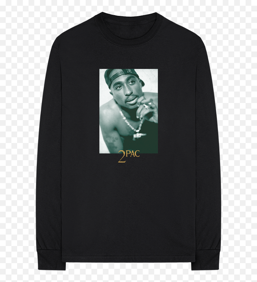 Tupac Shakur - Official Tupac Halftone Vintage Photo Black Long Sleeve Graphic Tee Walmartcom Png,Tupac Icon