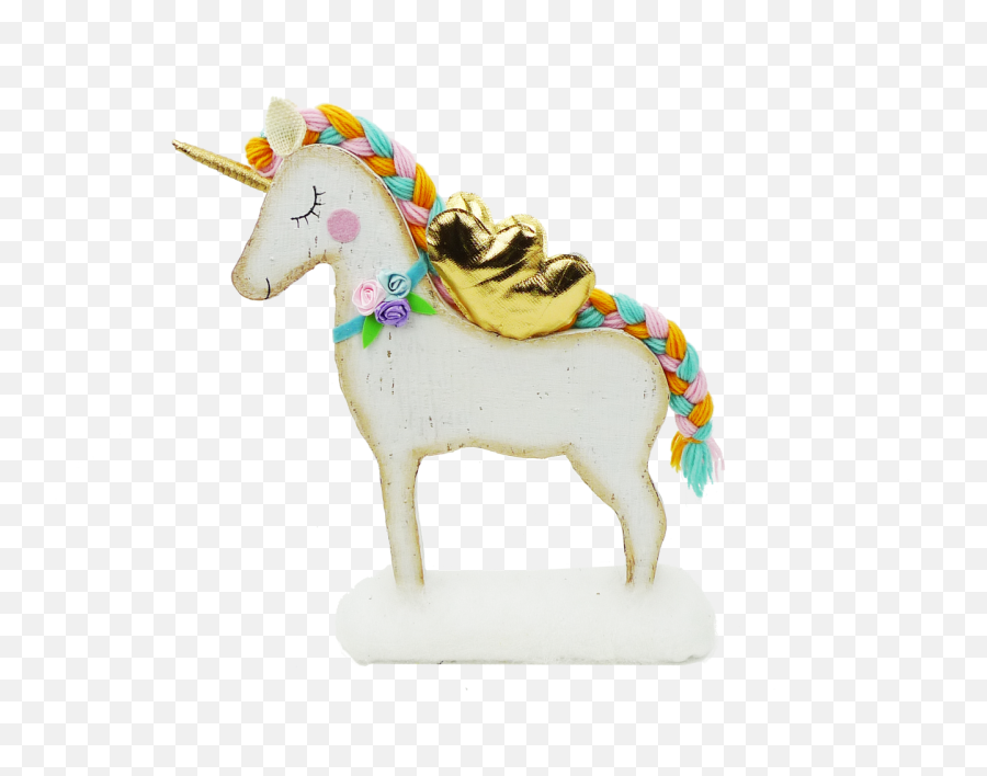 14 Standing Unicorn With Gold Wings - Unicorn Png,Gold Wings Png