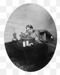 Filethomas Edison Listening To Wax Cylinder 1888png - Thomas Edison Wax Cylinder,Png Phonographic