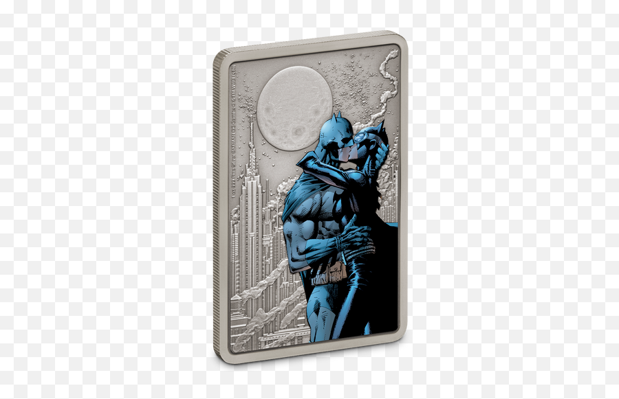 The Caped Crusader - The Kiss 1oz Silver Coin Batman And Catwoman Profile Png,Dc Comics Icon Batman