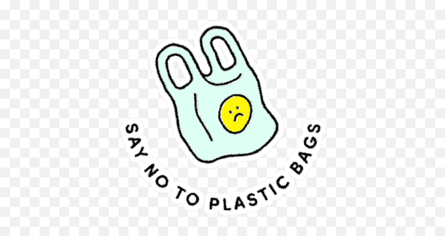 Say No To Plastic Bags Environment Friendly Sticker - Say No More Plastic Bags Gif Png,Plastic Bag Icon