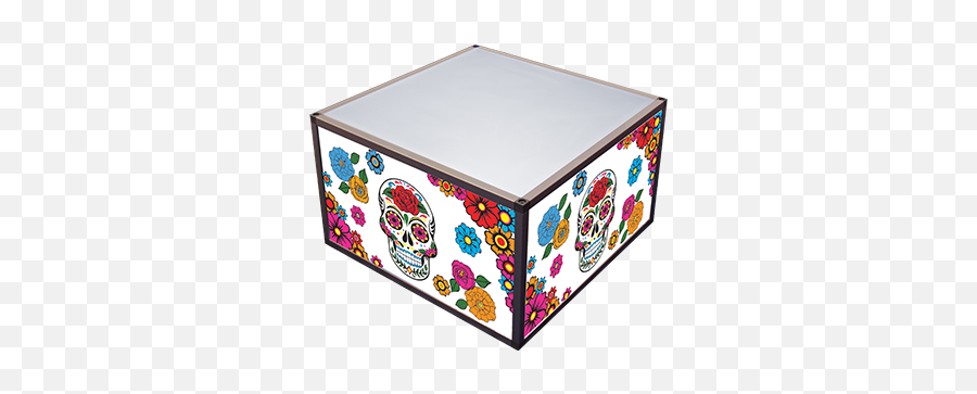 Day Of The Dead Coffee Table With Sugar Skull U0026 Flowers Png