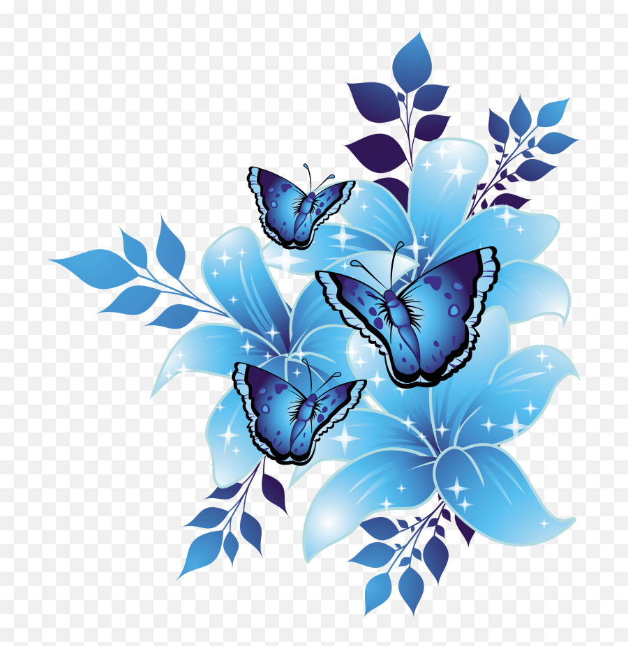 Download Hd Img - Blue Flower Border Png Transparent Png Transparent Blue Flower Border Png,Flower Border Png