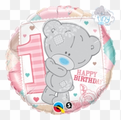 Qualatex 18 Inch Tiny Tatty Teddy 1st Birthday Girl Suprafoil - Golf Ball Balloon Png,Birthday Girl Png