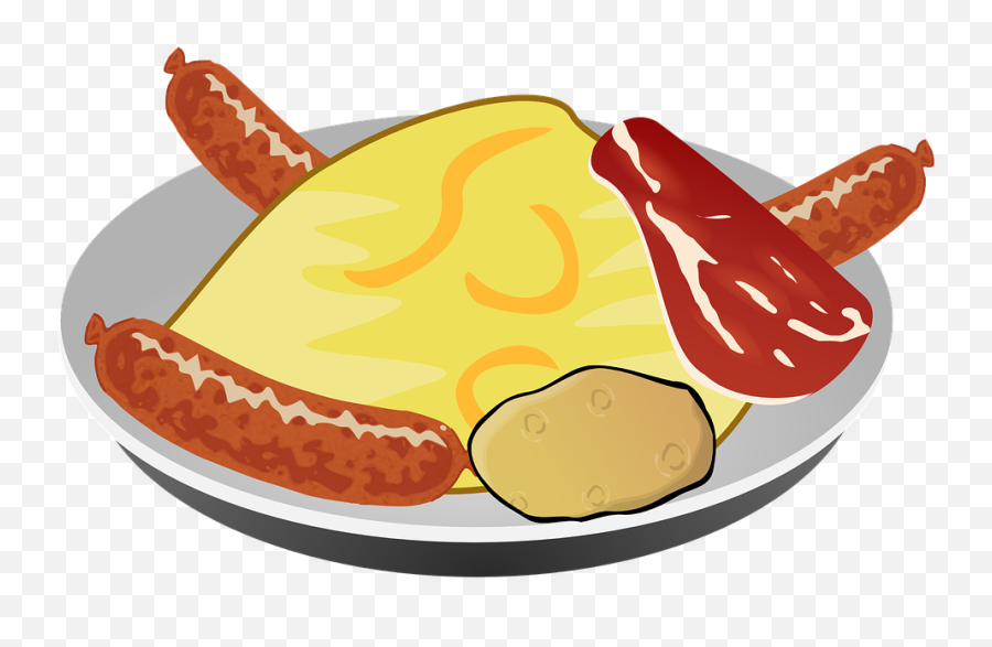 Dish Food Sausage - Breakfast Meal Clip Art Png,Mashed Potatoes Png