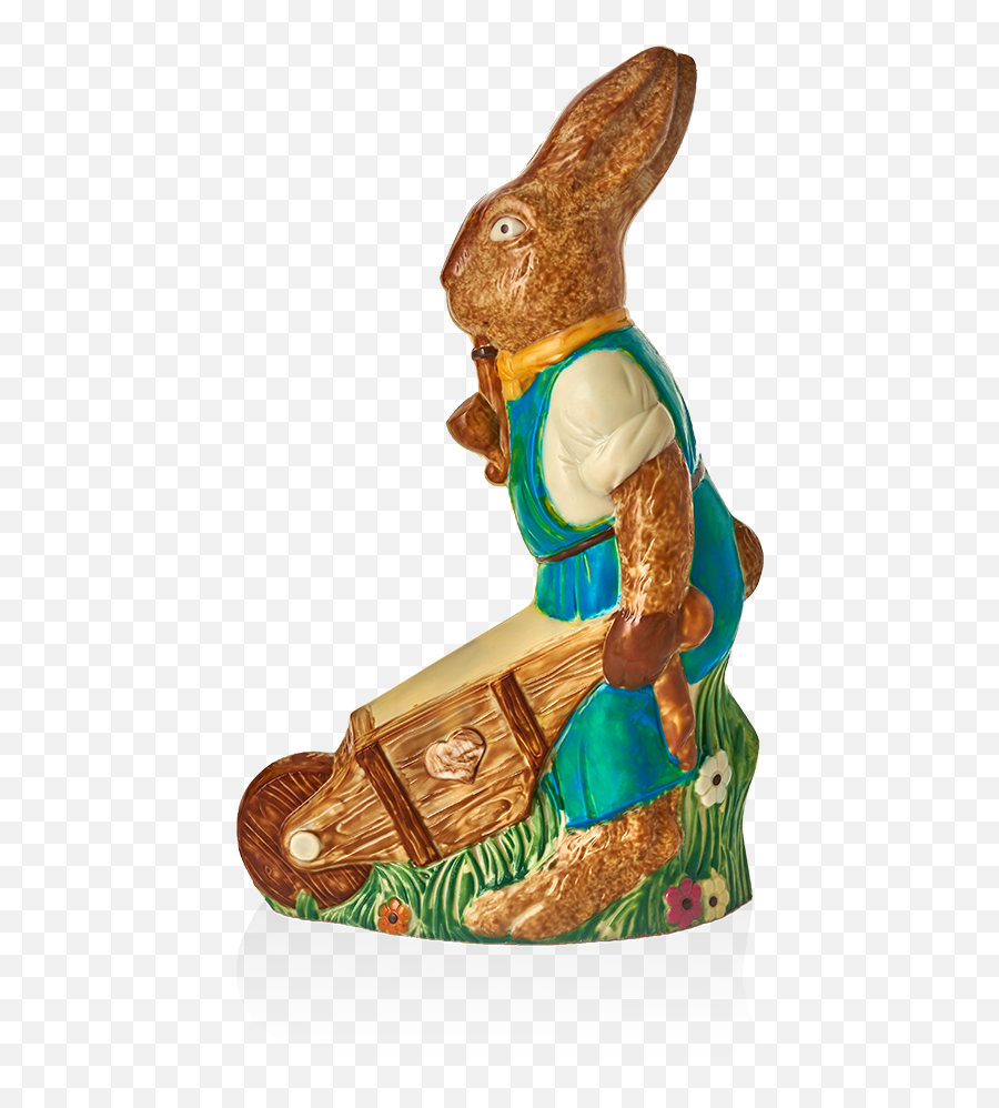 Easter Rabbit With Wheelbarrow - Figurine Png,Chocolate Bunny Png