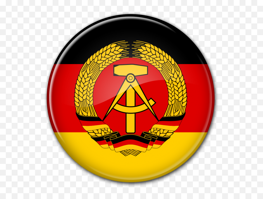 Round Glass Flag Of The Gdr German Democratic Republic - Seven Days To The Rhein Png,Germany Flag Png