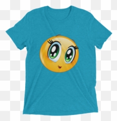 Cute Manga Girl Emoji T Shirt - Smiley T Shirt For Girls Png,Girl Emoji Png