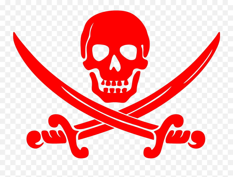 Red Crossbones Skull Svg Vector - Pirate Clip Art Png,Crossbones Png