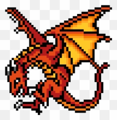 Fire Dragon - Dragon Pixel Art Png,Fire Dragon Png